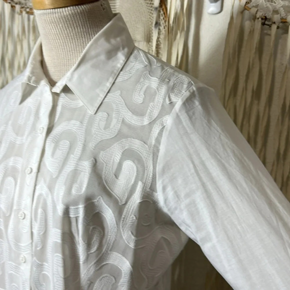 Anne Fontaine Ermine Shirt in White Size 42/US10 - Picture 7 of 16